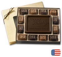 Personalized Chocolates & Candies, Dark Chocolate Truffle Gift Box - 8 oz.