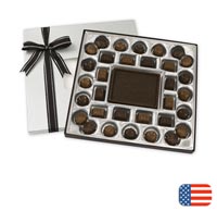 Personalized Chocolates & Candies, Dark Chocolate Truffle Gift Box - 16 oz.