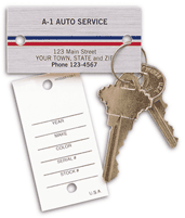 Key Tags, Auto Key Tags, Brushed Chrome
