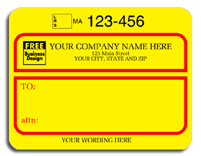 Jumbo Mailing Labels, Jumbo Shipping Labels w/ UPS #, Padded, Yellow w/ Red