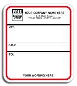 Padded Labels, Shipping Content Labels, Padded, White w/ Black & Red