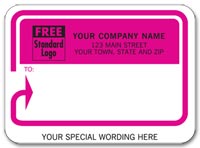 Padded Labels, Mailing Labels, Padded, White w/ Pink Return Address