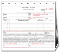 Bills of Lading, Small Format Bills of Lading with Carbon