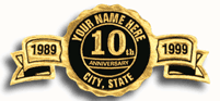 Anniversary Labels, FOSSLER, Anniversary Seals, Gold Foil, 2 1/2
