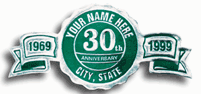 Anniversary Labels, FOSSLER, Anniversary Seals, Silver, 2 1/2