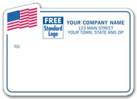 Padded Labels, American Flag Mailing Labels, Padded, Blue Border