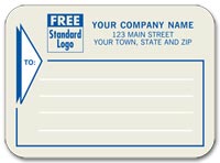 Padded Labels, Mailing Labels, Padded, Gray w/ Blue Border