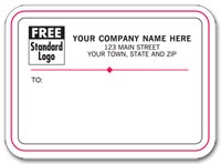 Padded Labels, Mailing Labels, Padded, White w/ Red/Black Borders