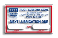 Oil Change Stickers, 