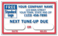 Oil Change Stickers, 