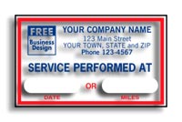 Oil Change Stickers, 