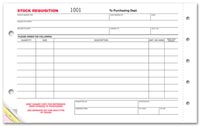 Bookkeeping, Stock Requisition Forms