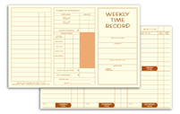 Contractor- Other Forms, Weekly Time Cards, Pocket Size