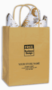 Paper Bags, Natural Shopping Bag 8 1/4 x 4 1/4 x 10 3/4