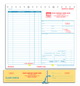 Service & Repair Forms, Service Orders, Carbon, Claim Check, Large Format
