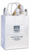 Paper Bags, White Paper Bag, 8 1/4 x 4 1/4 x 10 3/4
