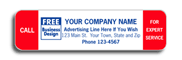 Specialty Labels, Call For Expert Service Labels, Padded, Red Stripes