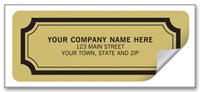 Advertising Labels, Advertising Labels - 2 1/2 x 1 - Embossed Gold Foil Paper
