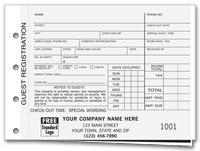 Restaurants & Hotels, Guest Registration Forms, w/Carbons