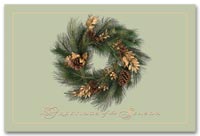 Personalized Holiday Postcards, Holiday Postcards Wreath Postcard