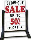 Open / Closed Signs, Deluxe Swinger Sidewalk Message Board Sign White