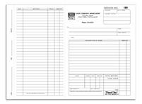 Work Orders & Invoices, Work Orders, Side-Stub, Carbonless, Large Format