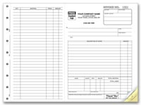 Work Orders & Invoices, Work Orders, Side-Stub, Carbonless, Large Format