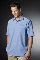Business Casual/Dress, Men's Vansport Woven Camp Shirt, Laser Etched