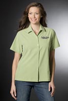 Business Casual/Dress, Ladies Vansport Woven Camp Shirt, Embroidered