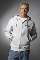 Fleece, Hooded Heavyweight Jersey  Full Zip Sweatshirt, Embroidered