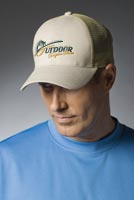 Caps, Brushed Twill Caps with Mesh Back, Embroidered