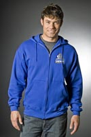 Sweats/Pullovers, Zip Front Hooded Sweatshirt, Embroidered