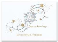 Personalized Greeting Cards, Holiday Cards Glistening Snowflake
