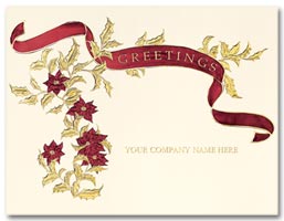 Personalized Greeting Cards, Holiday Cards Radiant Poinsettias