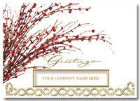 Personalized Greeting Cards, Holiday Cards Red Berry Radiance