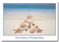 Winter and Warm Weather Seasonal Holiday Card, Warm Weather Holiday Cards Festive Shoreline
