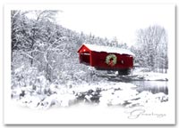 Snow Scenes and Warm Weather Greeting Cards, Holiday Cards Covered Bridge