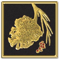 Holiday Envelope Seals, Square Black with Gold Pinecone Christmas Envelope Seal