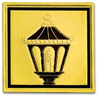 Holiday Envelope Seals, Black/Gold Lampost Holiday Seal