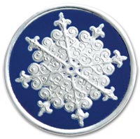 Holiday Envelope Seals, Blue/Silver Snowflake Holiday Seal
