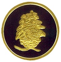 Holiday Envelope Seals, Gold Circle Pinecone Seal
