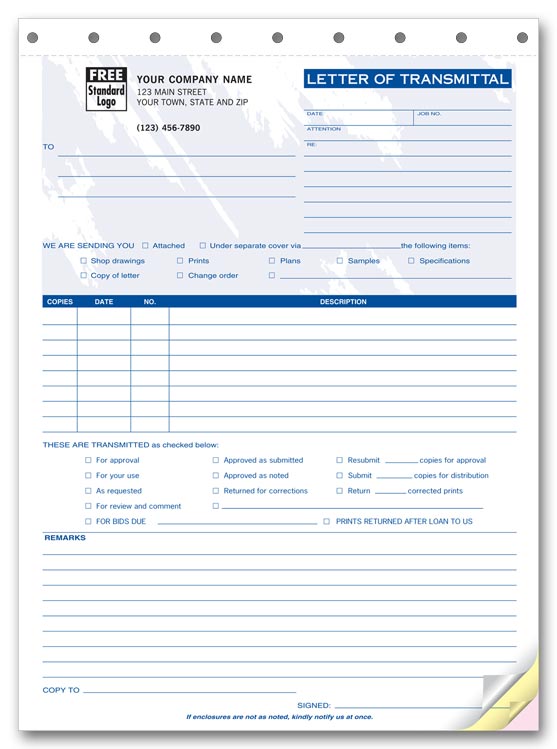 240T Letters of Transmittal