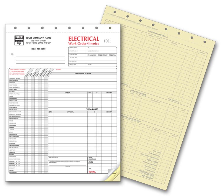 6520 Electrical Work Orders - with Checklist