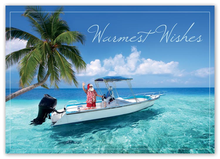 HP15309 Seaside Santa Holiday Cards